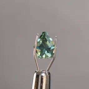 1.07CT GEO SHIELD MADAGASCAR SAPPHIRE, MINTY GREEN, 6.89X6.02X4.06MM, UNTREATED