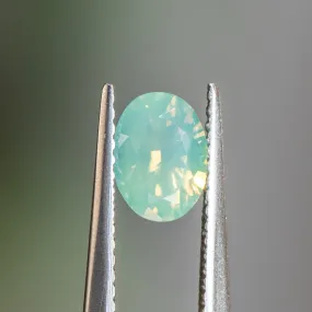 1.18CT OVAL GOMBE SAPPHIRE, OPALESCENT SEAFOAM GREEN, 7.17X5.32X3.80MM, UNHEATED