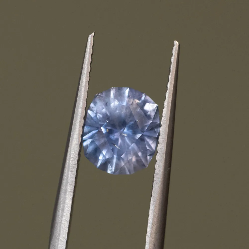 1.68CT PRECISION CUT ELONGATED FANCY CUSHION MONTANA SAPPHIRE, CEYLON CORNFLOWER BLUE, 7.2X6X4.1MM