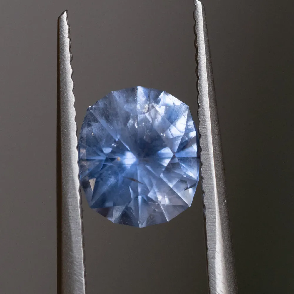 1.68CT PRECISION CUT ELONGATED FANCY CUSHION MONTANA SAPPHIRE, CEYLON CORNFLOWER BLUE, 7.2X6X4.1MM