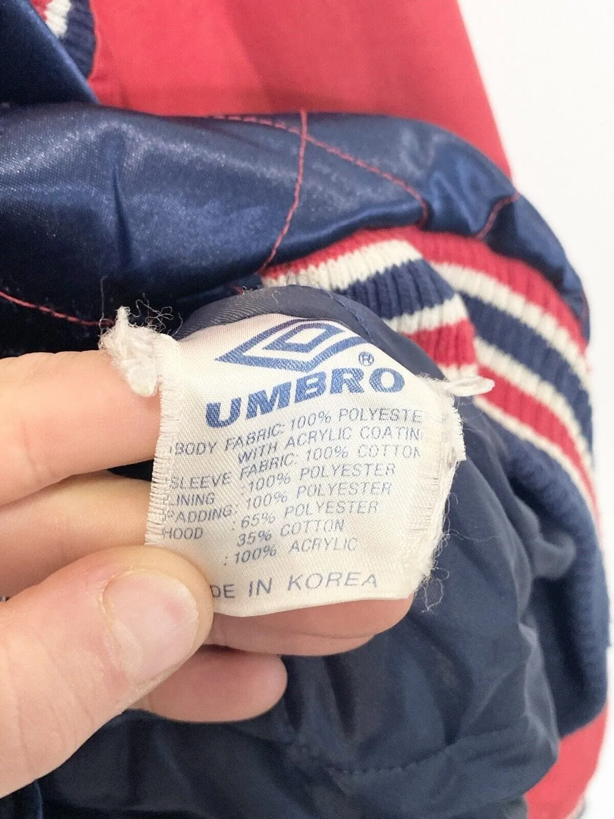 1992/93 ENGLAND Vintage Umbro Bomber Jacket (L) Gascoigne Platt Shearer Era