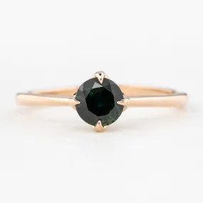 Alice Ring 0.73ct Peacock Green Queensland Sapphire Ring, 14k Rose Gold (One of a kind)