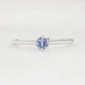 Alice Ring 4mm 0.30ct Blue Ceylon Sapphire, 14k White Gold