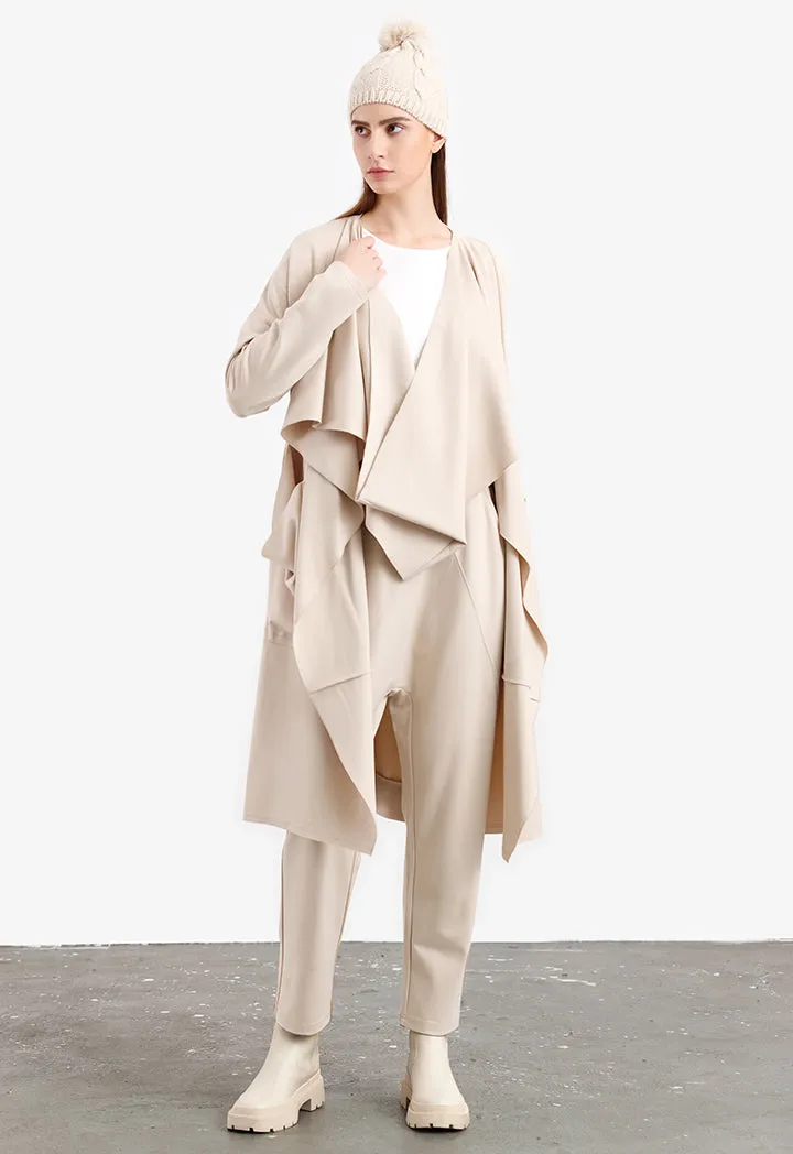 Asymmetrical Irregular Solid Open Outer Jacket