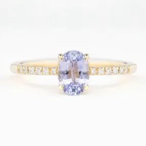 Audrey Ring 1.02ct Lavender Blue Ceylon Sapphire, 14K Yellow Gold (One of a kind)