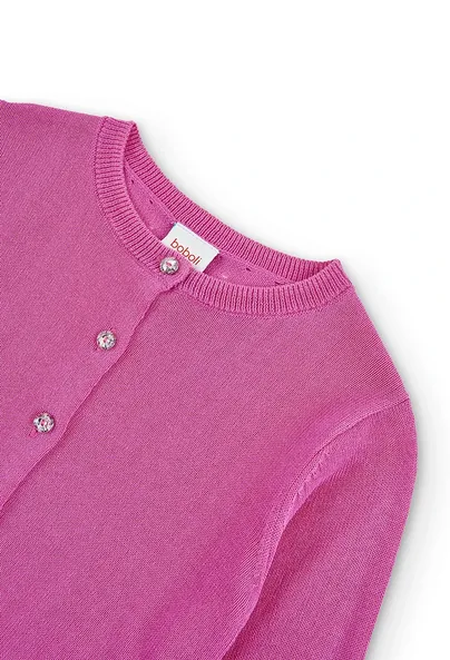 Boboli tricot jacket for girls with button detail 726364-3805 orchid