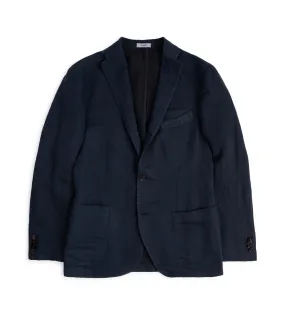 Boglioli Garment Dyed Cotton Linen K Jacket: Navy