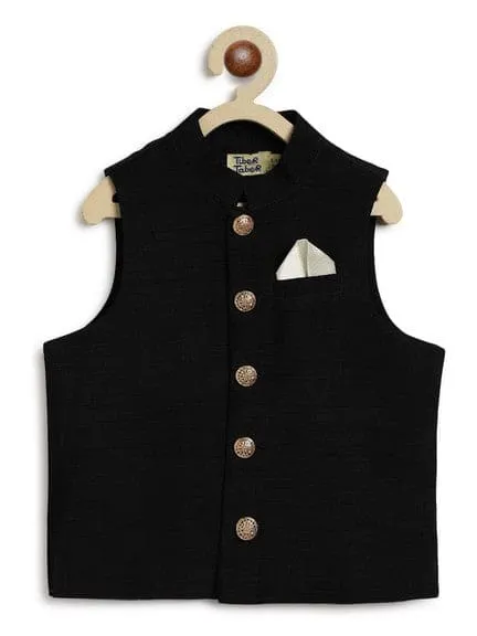 Boy Silk Bundi-Black