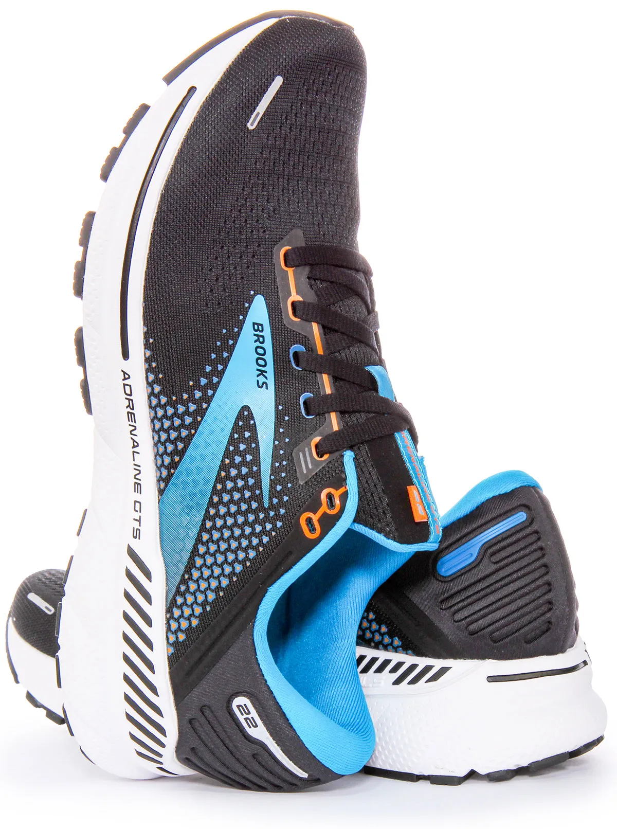 Brooks Adrenaline GTS In Black Blue For Men