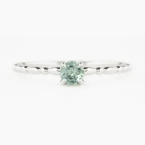 Candy Ring 3.9mm 0.30ct Mint Green Round Montana Sapphire 14K White Gold