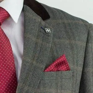 Cavani Connall Brown Sim Fit Tweed Style Blazer