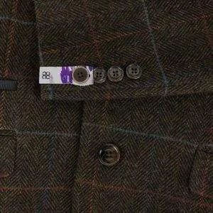 Cavani Tommy Brown Slim Fit Tweed Blazer