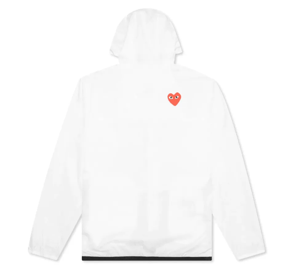 CDG PLAY X K-WAY LE VRAI ZIP JACKET - WHITE