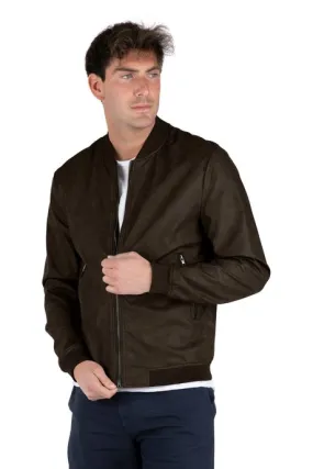 Censured Men's JMLORD T FDUL 10 Brown Faux Leather Bomber Jacket