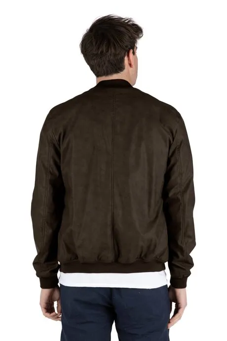 Censured Men's JMLORD T FDUL 10 Brown Faux Leather Bomber Jacket