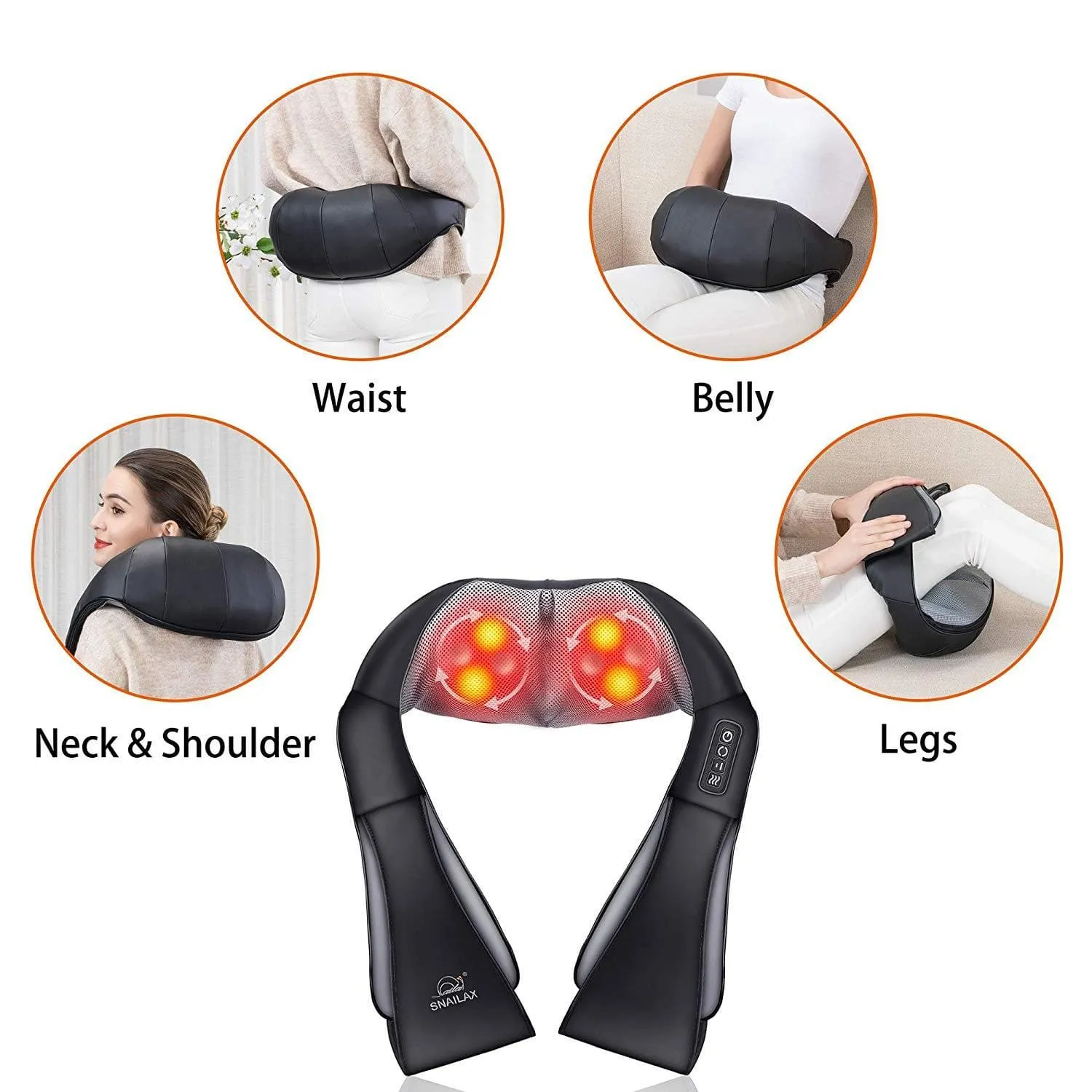 Certified Refurbished - Neck Massager with Heat -Shiatsu Back Massager,Neck and Shoulder Massager with 3D Roller - 632N-USED