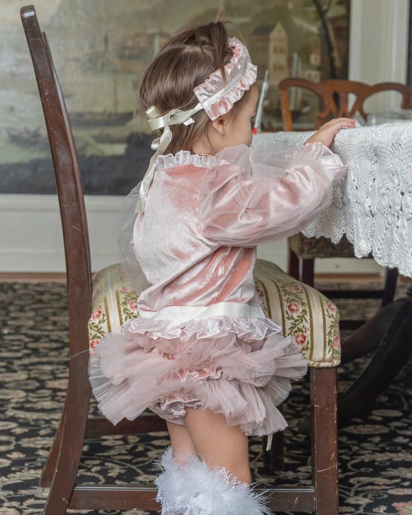 Clara Pink Velour Jacket and Bloomers Set