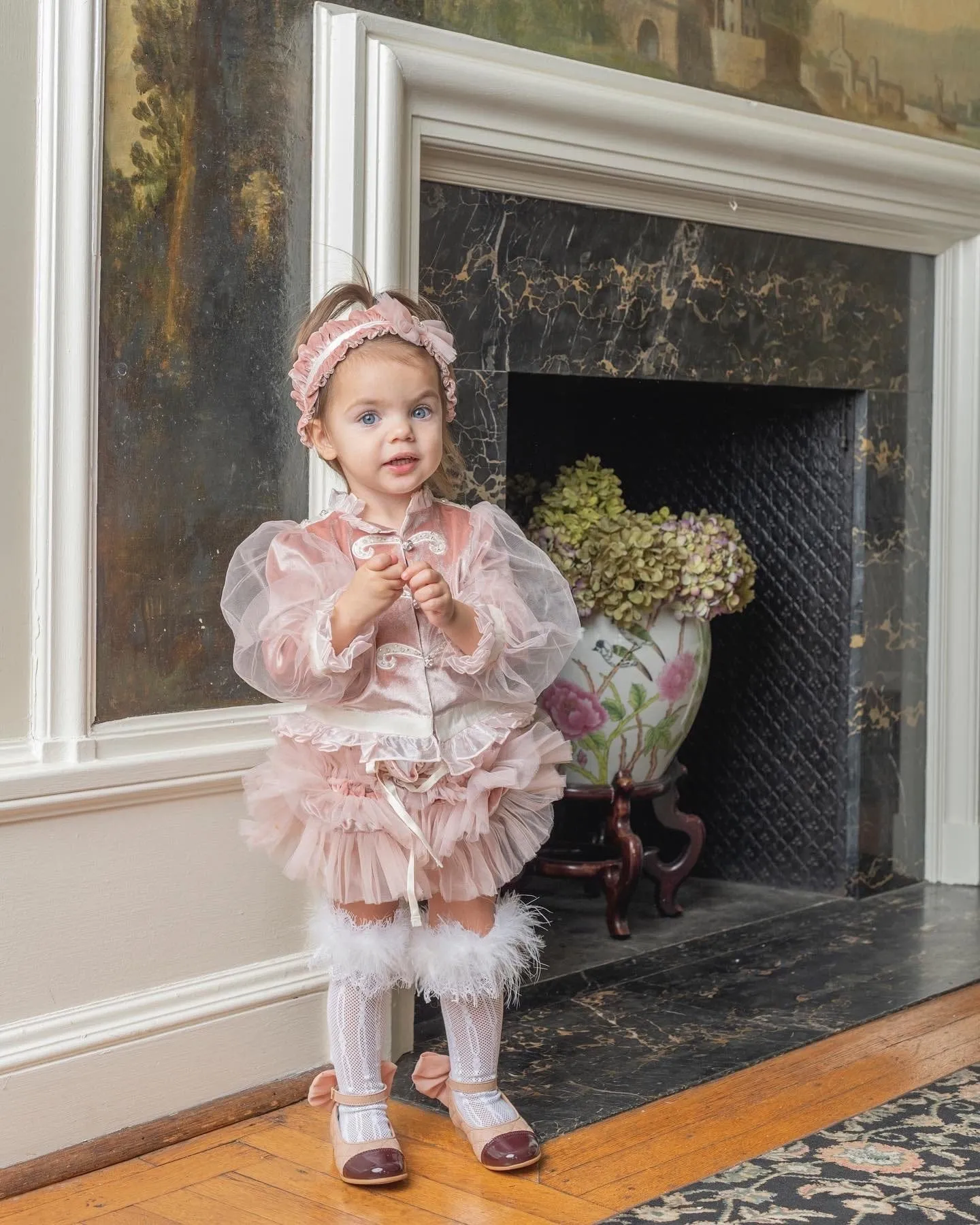 Clara Pink Velour Jacket and Bloomers Set