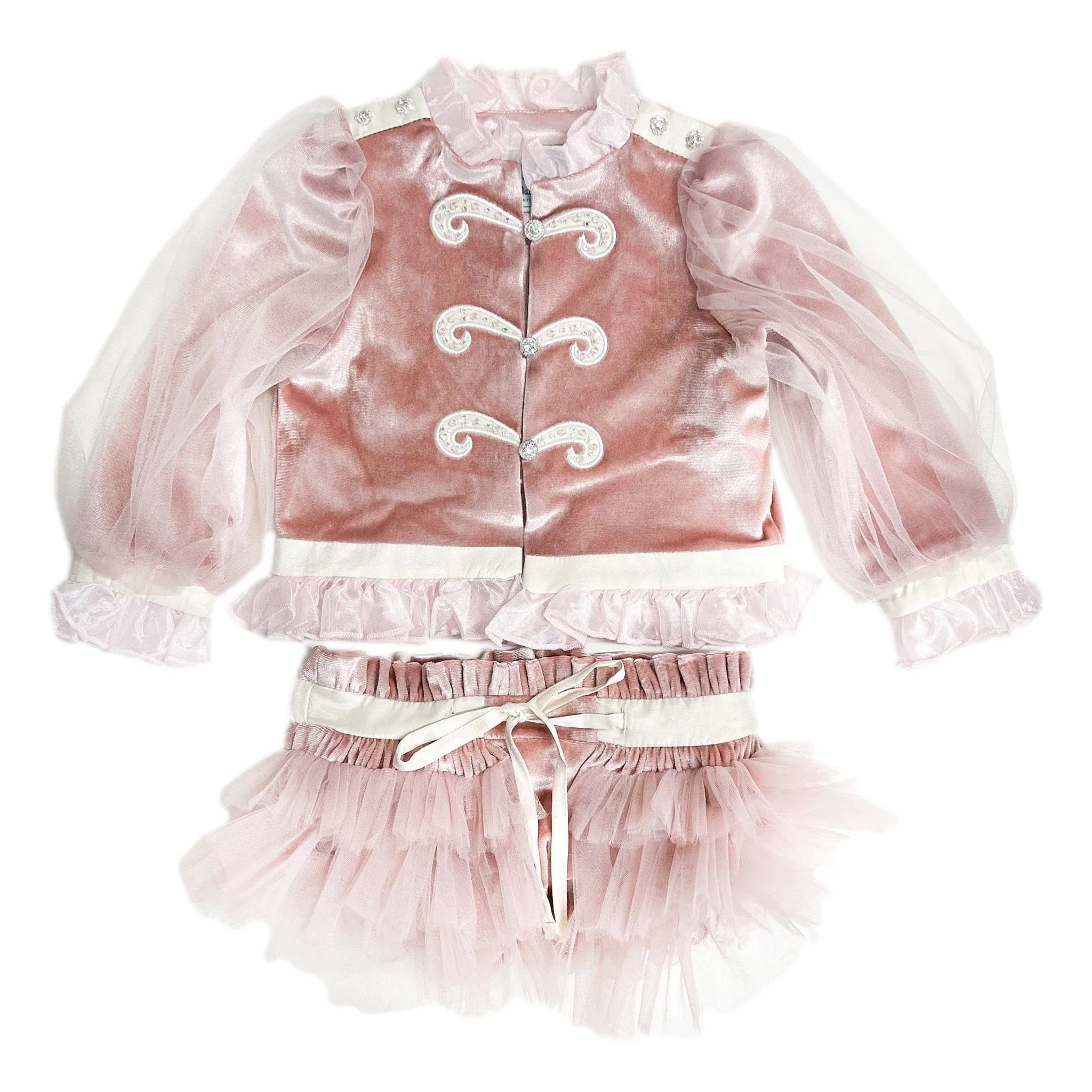 Clara Pink Velour Jacket and Bloomers Set