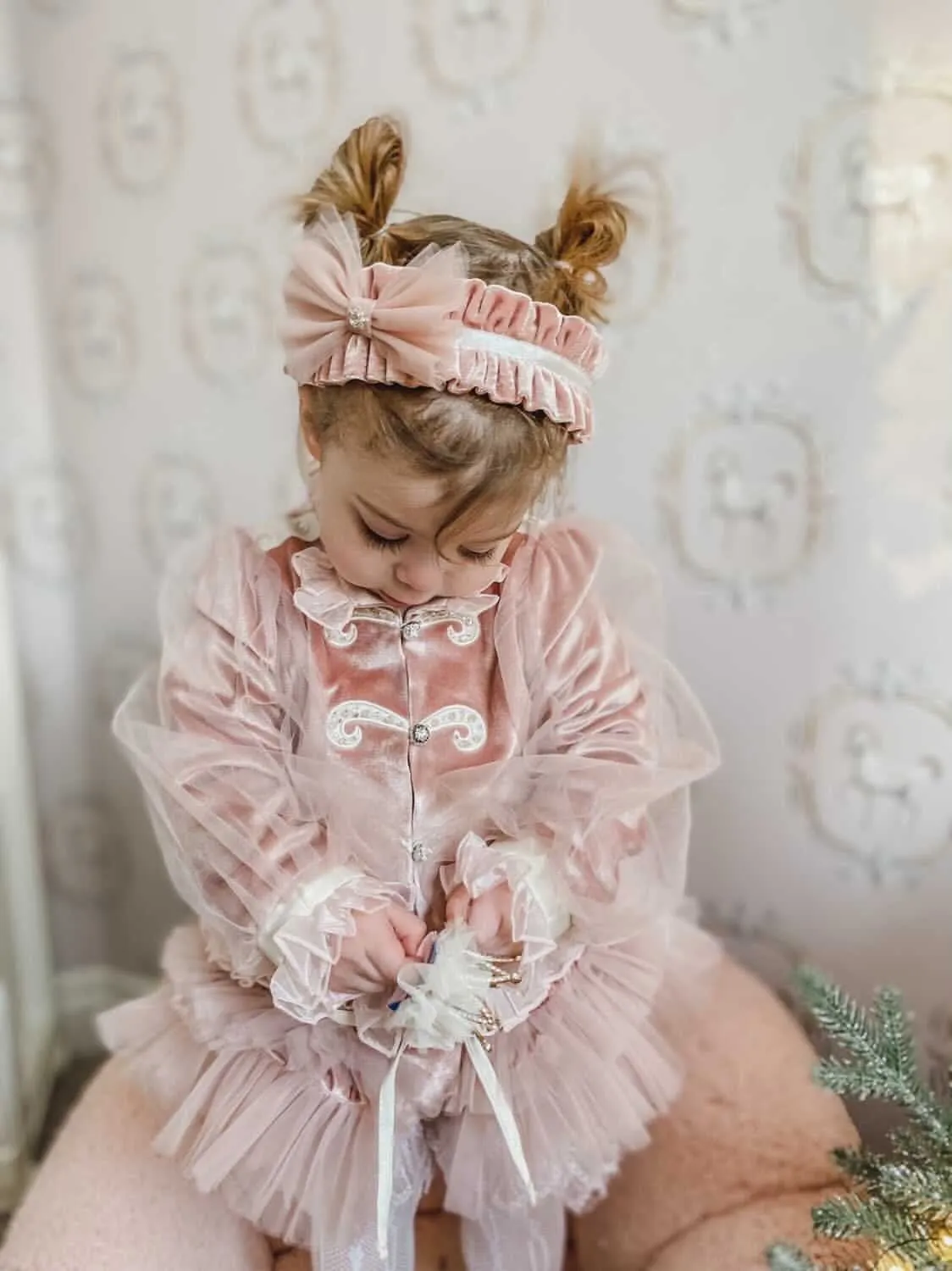 Clara Pink Velour Jacket and Bloomers Set