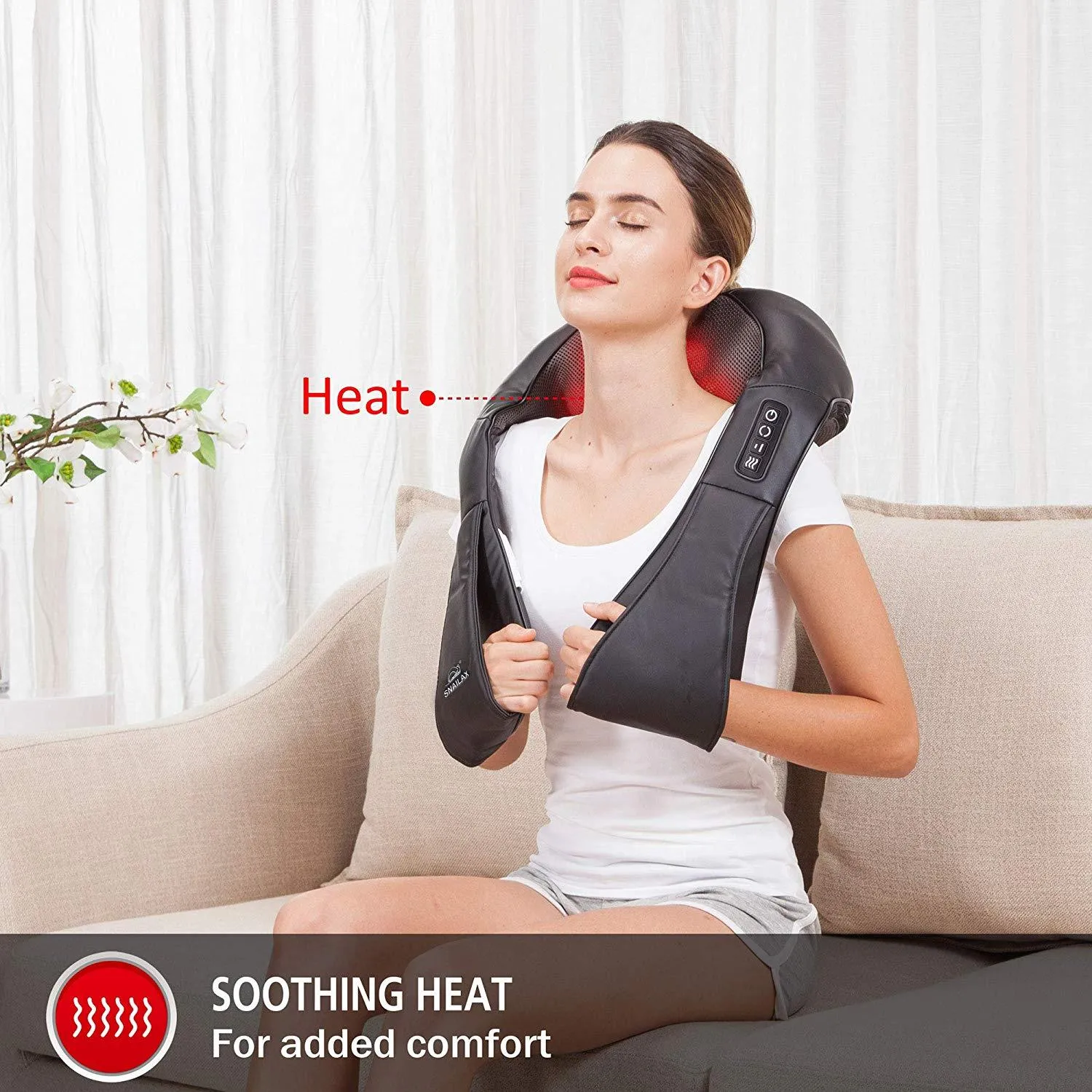 Cordless Neck Back Massager - Shiatsu Neck and Shoulder Massager with Heat  - 632NC