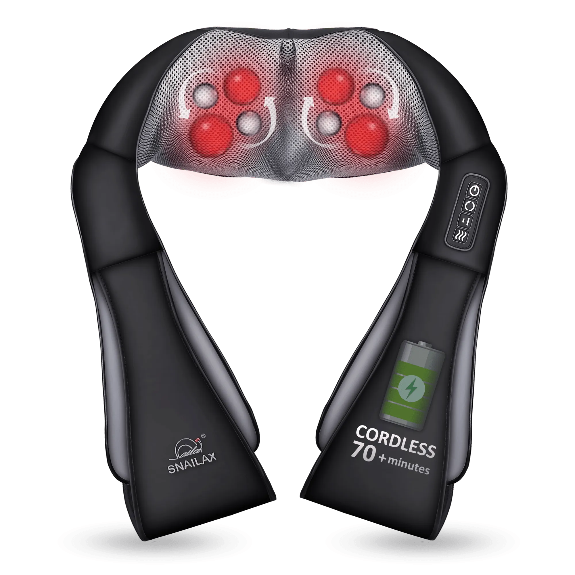 Cordless Neck Back Massager - Shiatsu Neck and Shoulder Massager with Heat  - 632NC