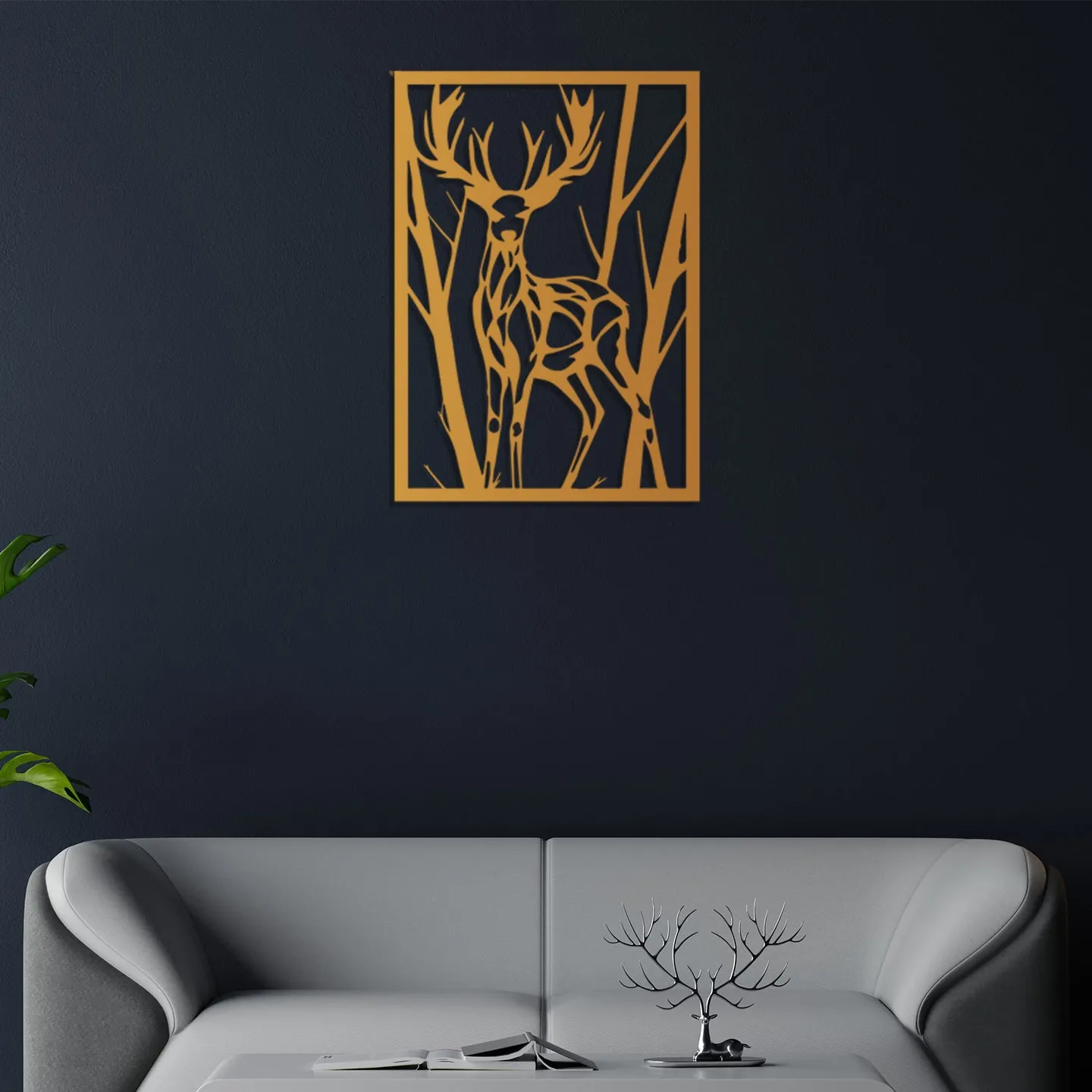 Deer In Forest Metal Wall Art