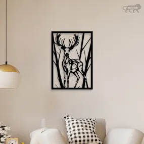 Deer In Forest Metal Wall Art