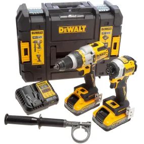 DeWalt DCK2052H2T-GB 18V XR Brushless Combi Drill   Impact Driver with 2 x 5.0Ah Powerstack Battery Charger & Case