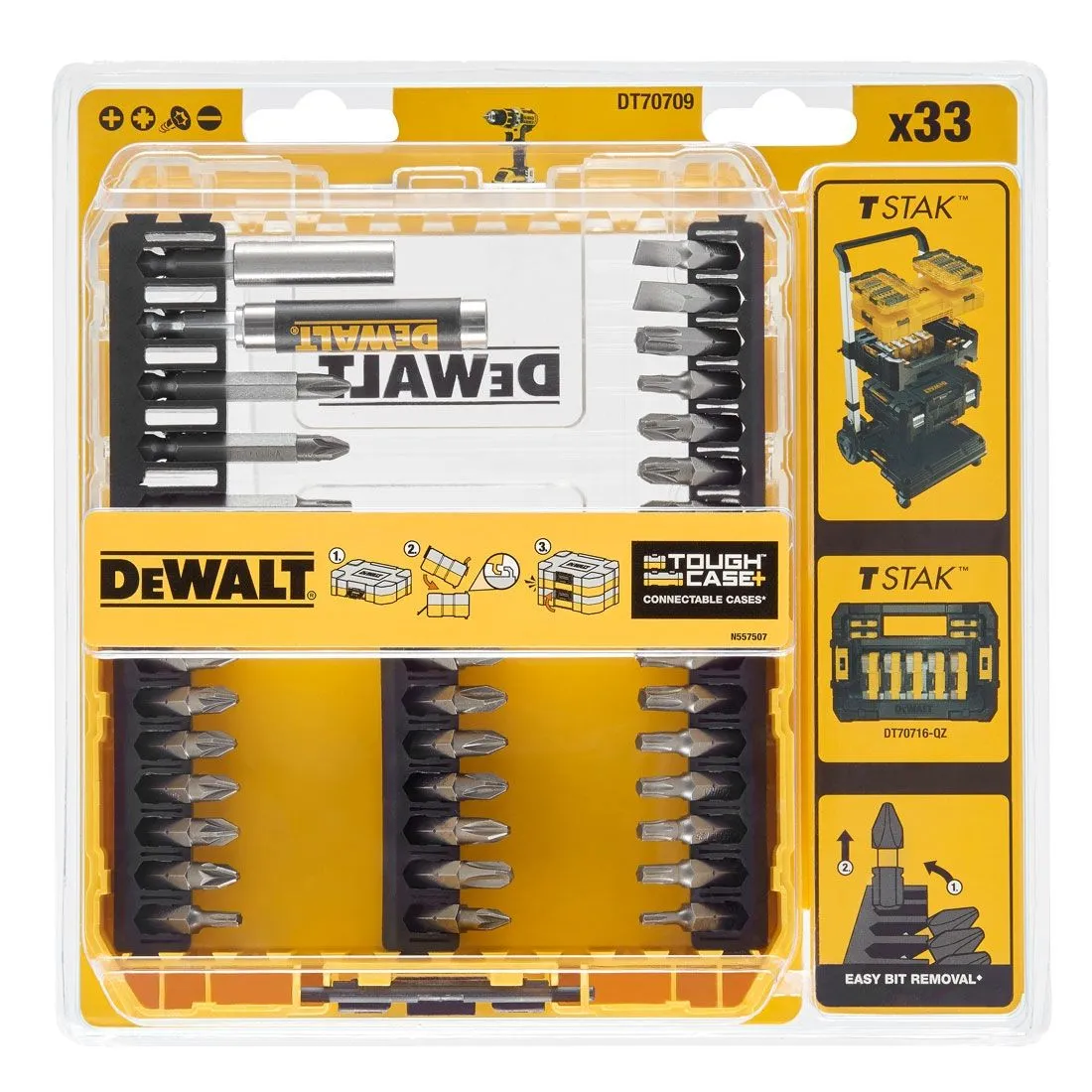 DeWalt Screwdriver Bit Set 33 Pieces DT70709-QZ