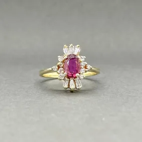 Estate 14K Y Gold 0.42ct Ruby & 0.27ctw H-I/SI1-2 Diamond Ring