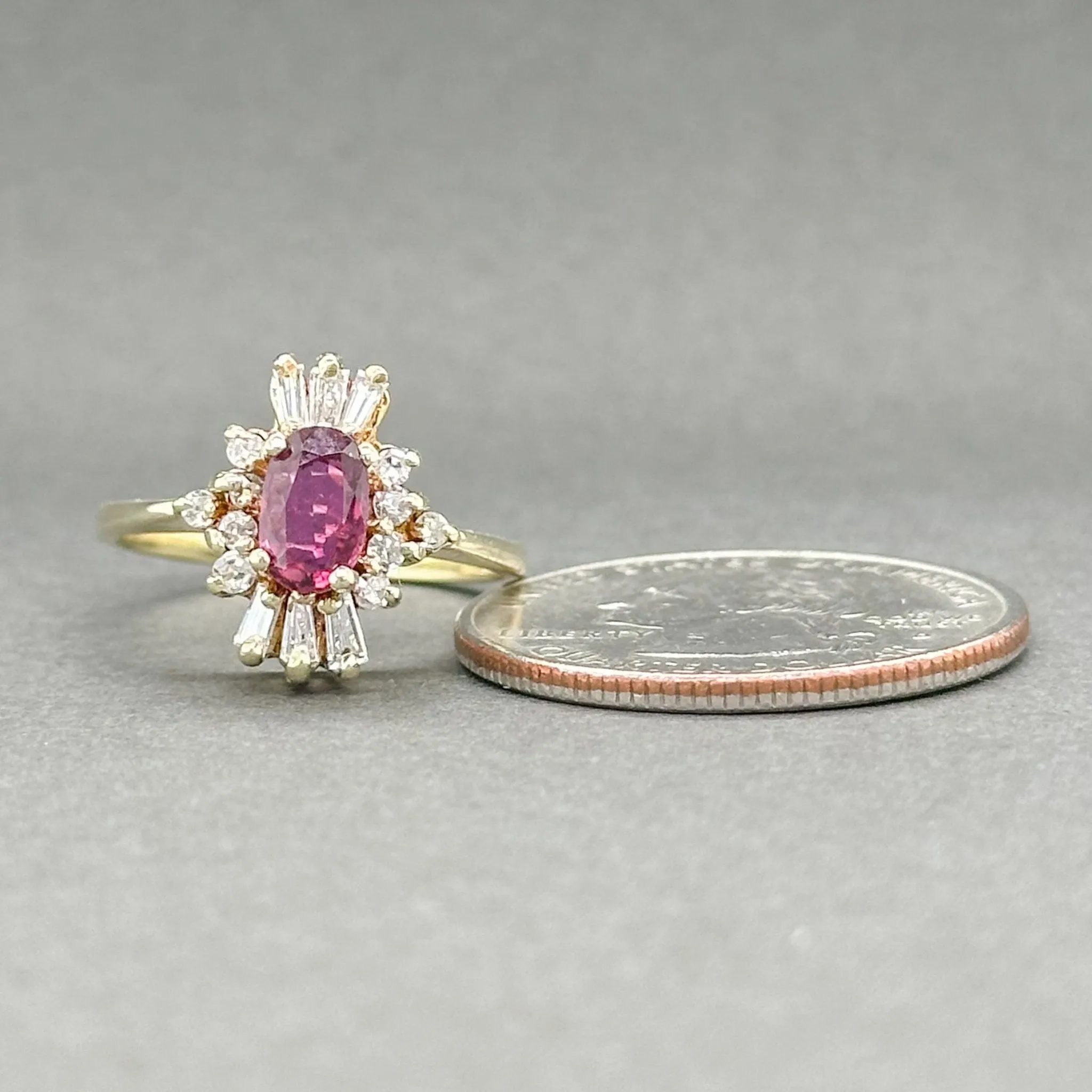 Estate 14K Y Gold 0.42ct Ruby & 0.27ctw H-I/SI1-2 Diamond Ring