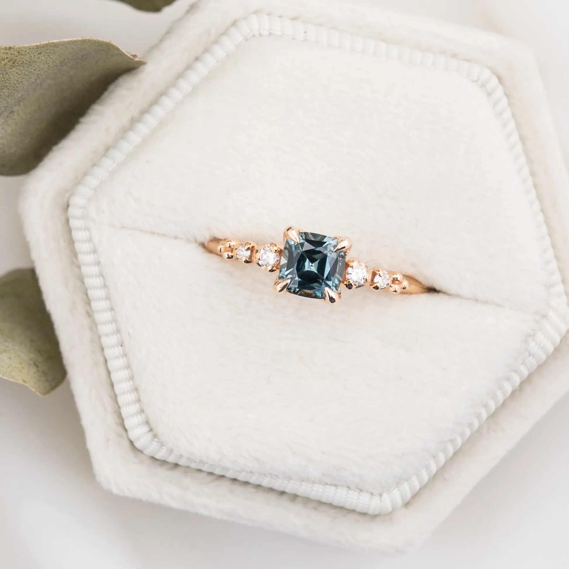 Estel Luxe Ring 0.77ct Light Blue Montana Sapphire, 14k Rose Gold (One of a kind)