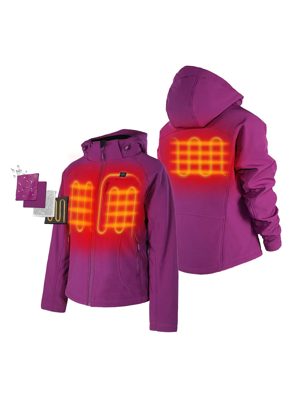 Final Sale - Women's Heated Jacket  - Purple & Black (with B19G Battery)