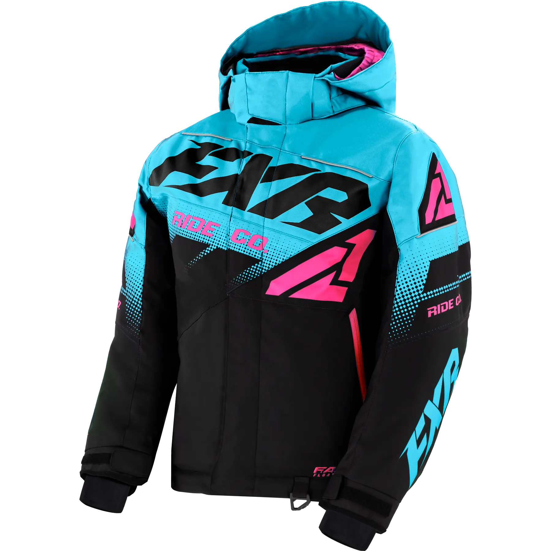 FXR Boost Youth Jacket Black/Sky Blue/Electric Pink all