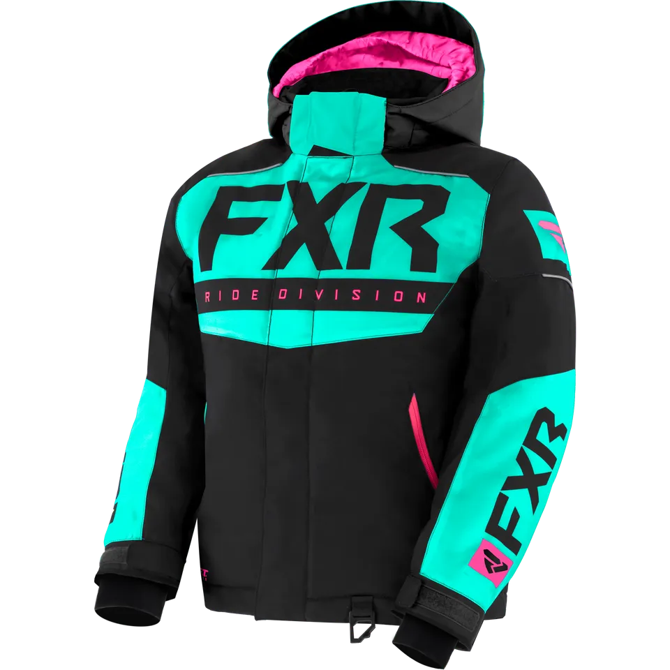 FXR Helium Youth Jacket Black/Mint/Electric Pink