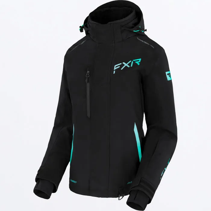 FXR Women's Edge Jacket Black/Seafoam-Mint Fade