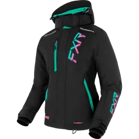 FXR Women's Pulse Jacket Black/Mint/Electric Pink Fade