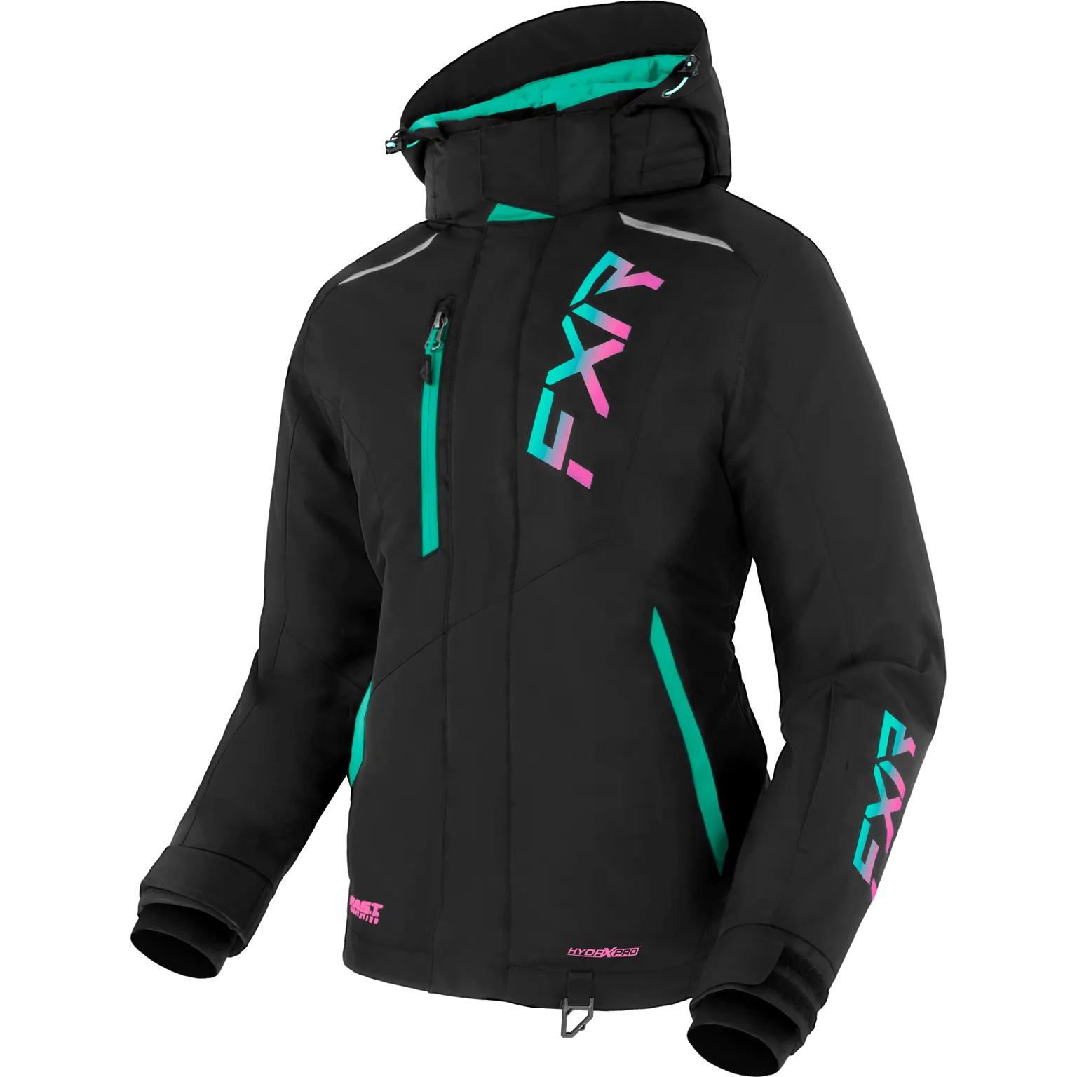 FXR Women's Pulse Jacket Black/Mint/Electric Pink Fade