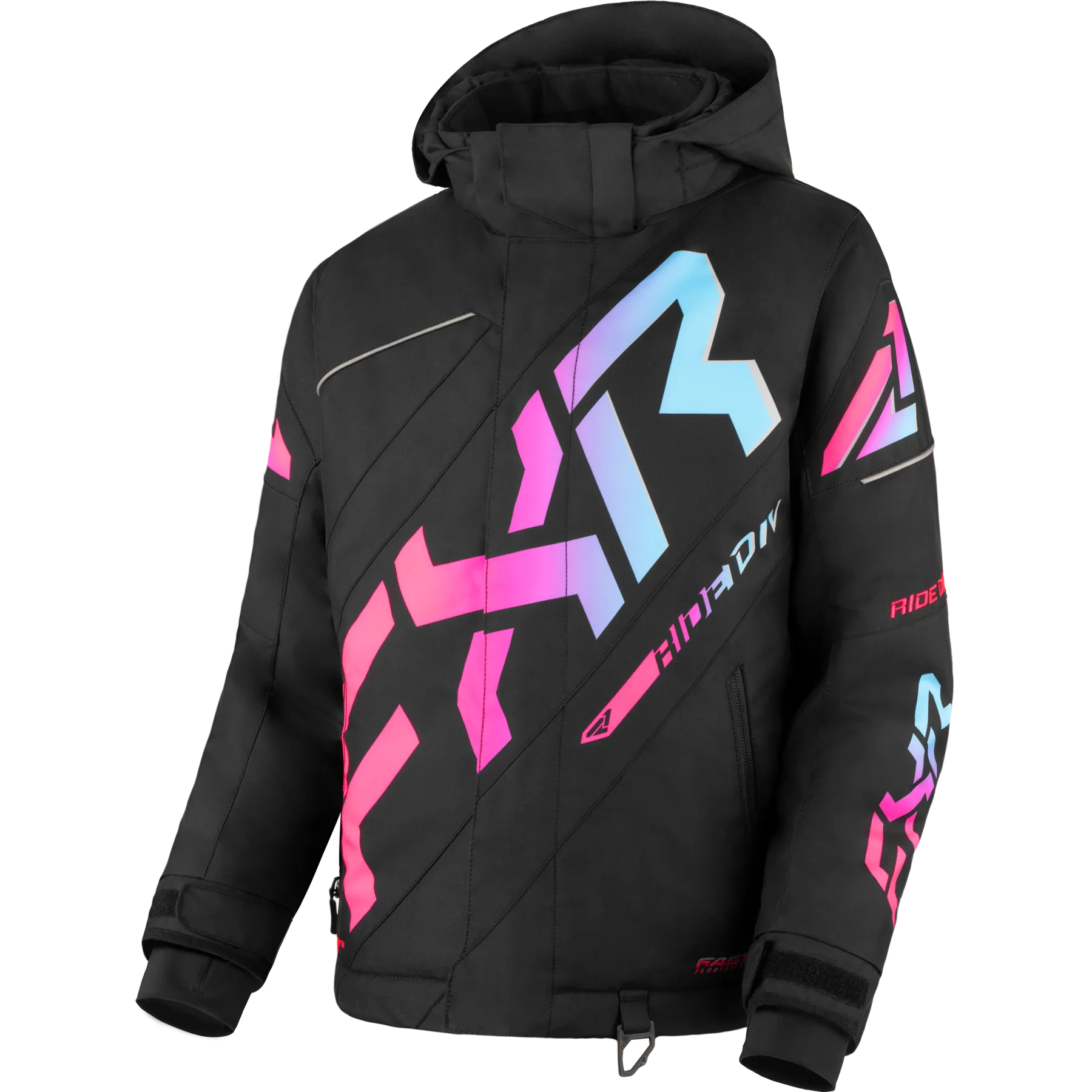 FXR Youth CX Jacket Black/E Pink-Sky Blue