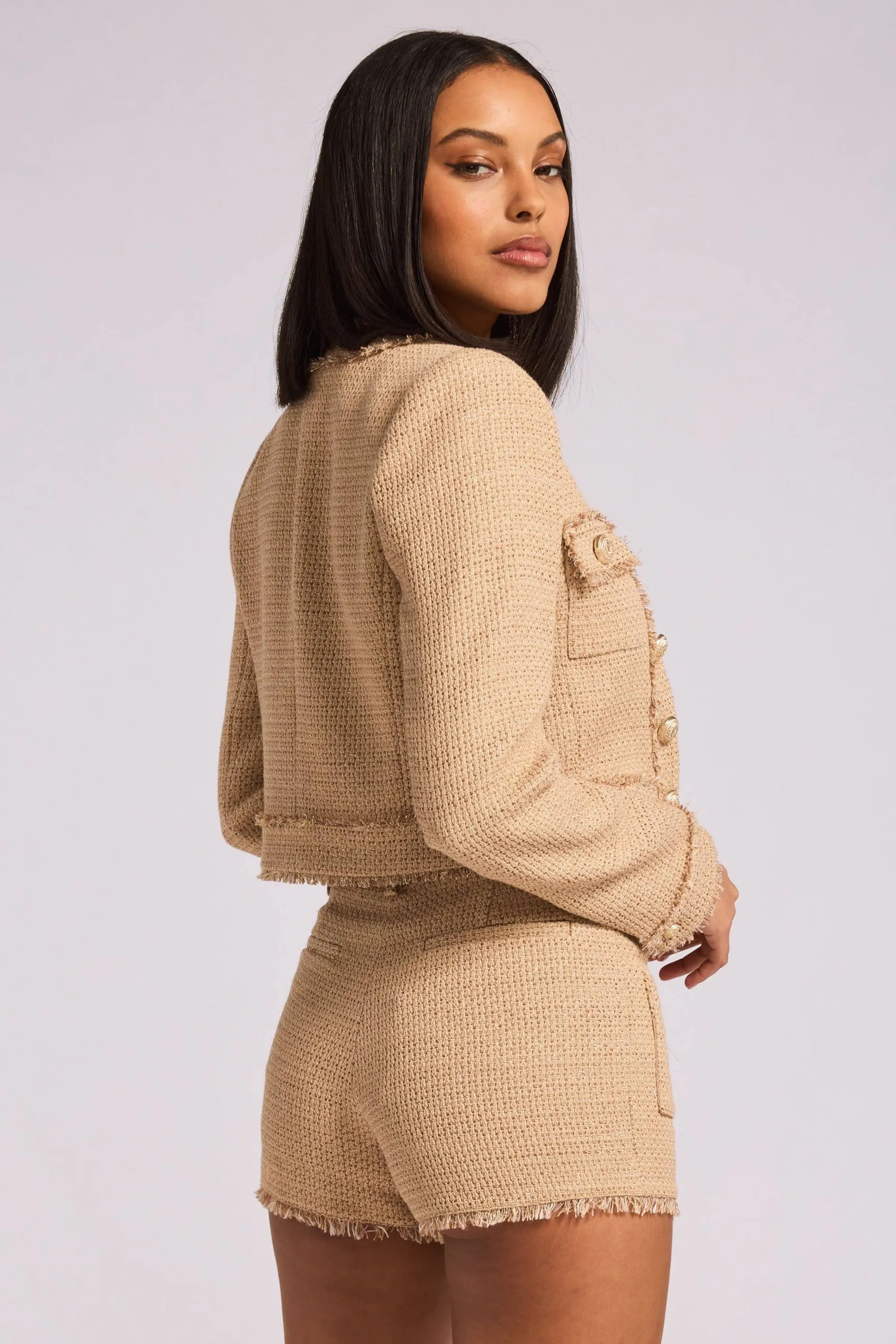 Generation Love Venus Tweed Blazer Taupe