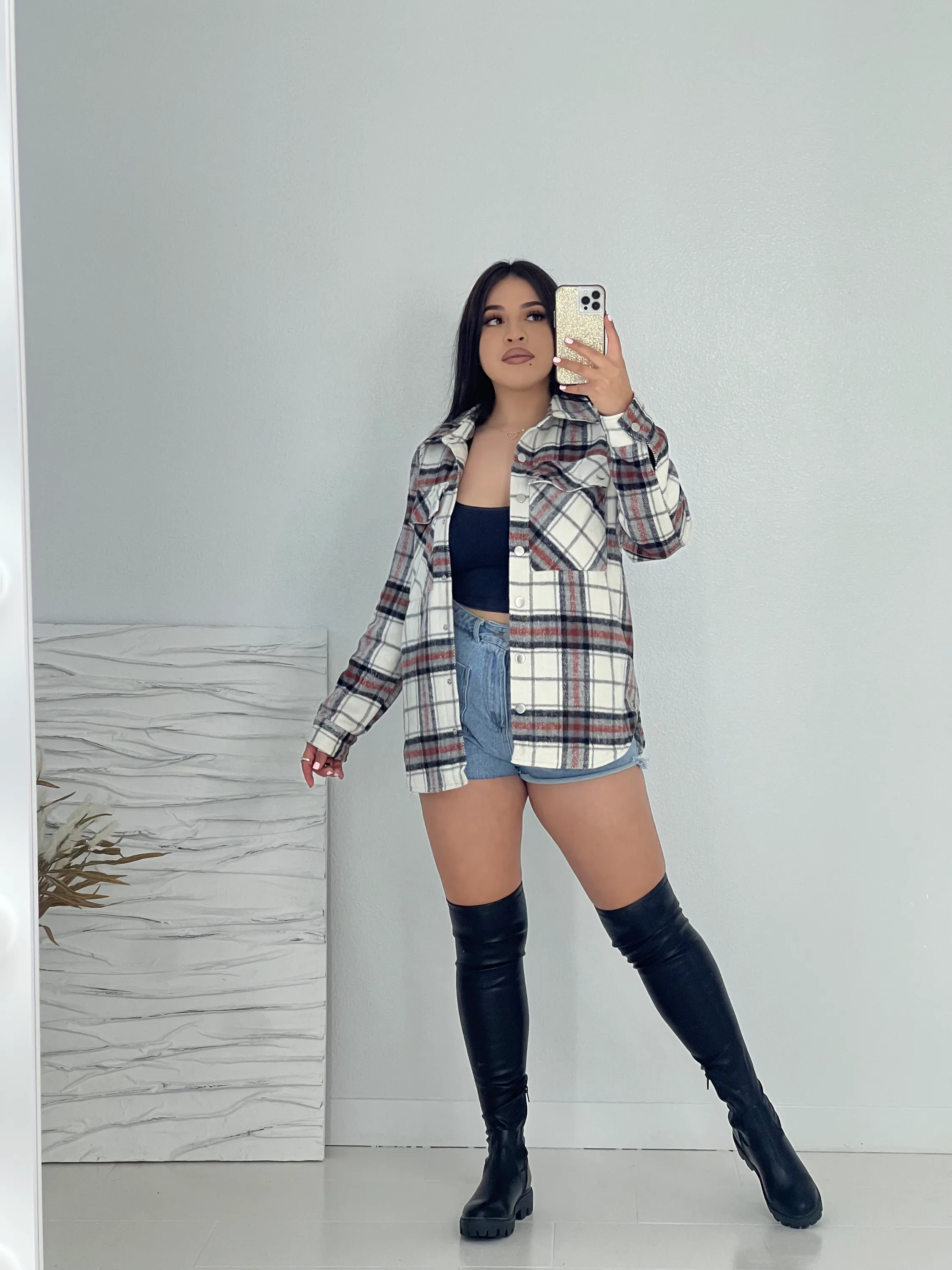 Gina Oversized Flannel Jacket