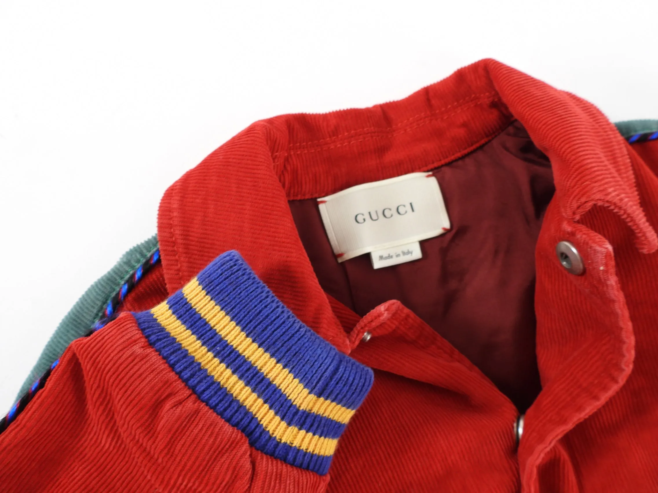 Gucci Corduroy Red Blind For Love Tiger Jacket - 9/12 M