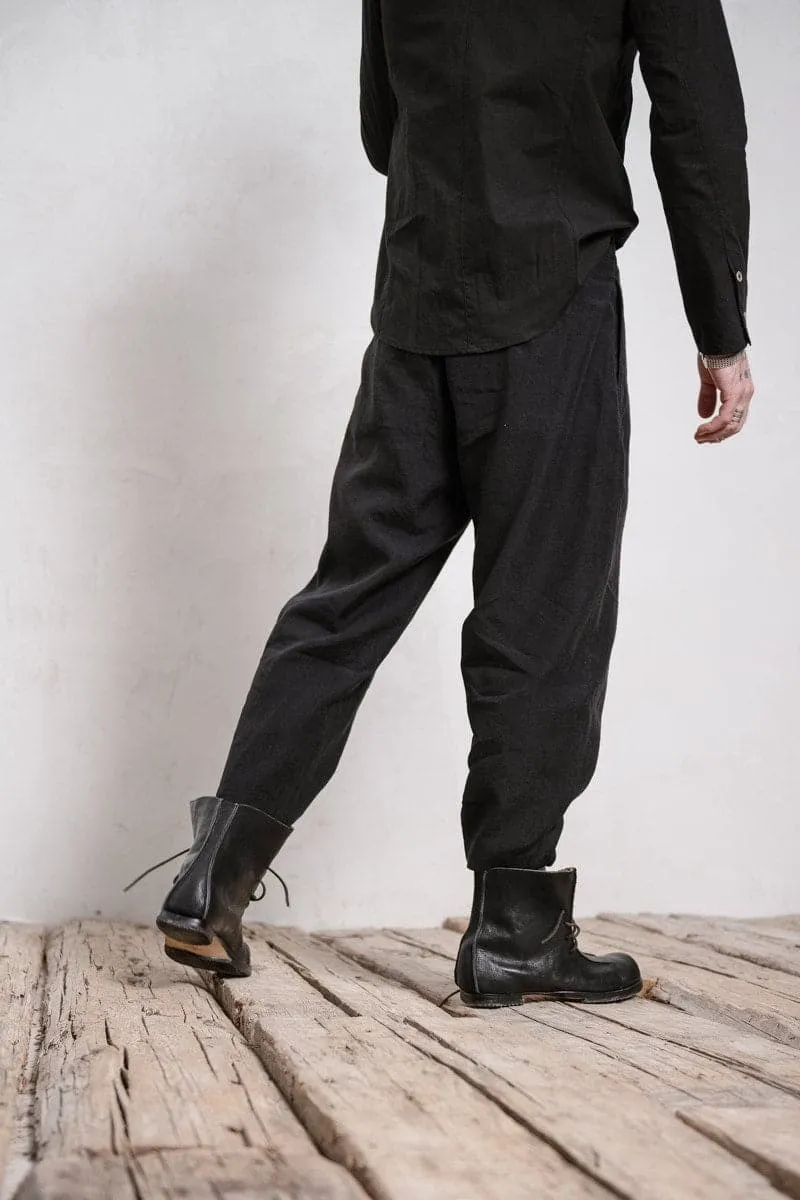 Hannibal | Helm | Herren 3/4 Leinenhose mit weitem Bein in schwarz