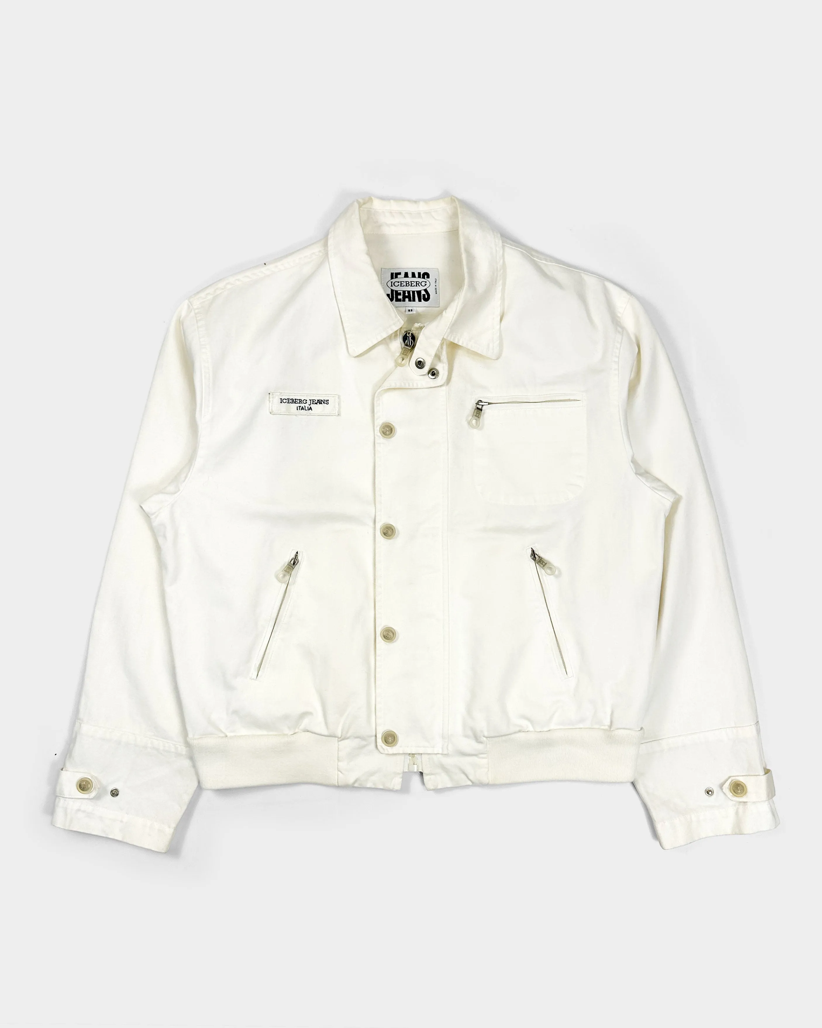 Iceberg Heavyweight White Trucker Jacket 1990's