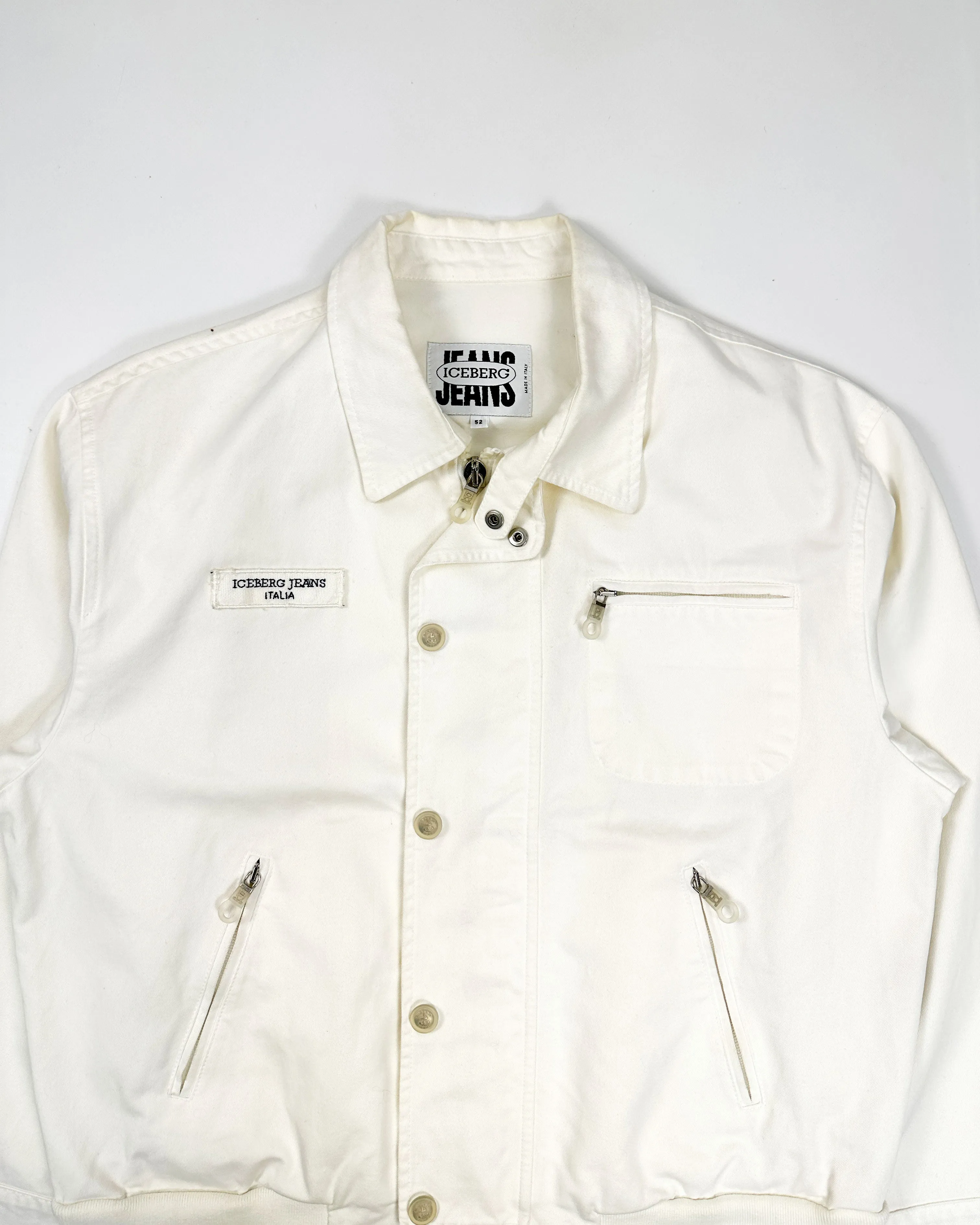 Iceberg Heavyweight White Trucker Jacket 1990's