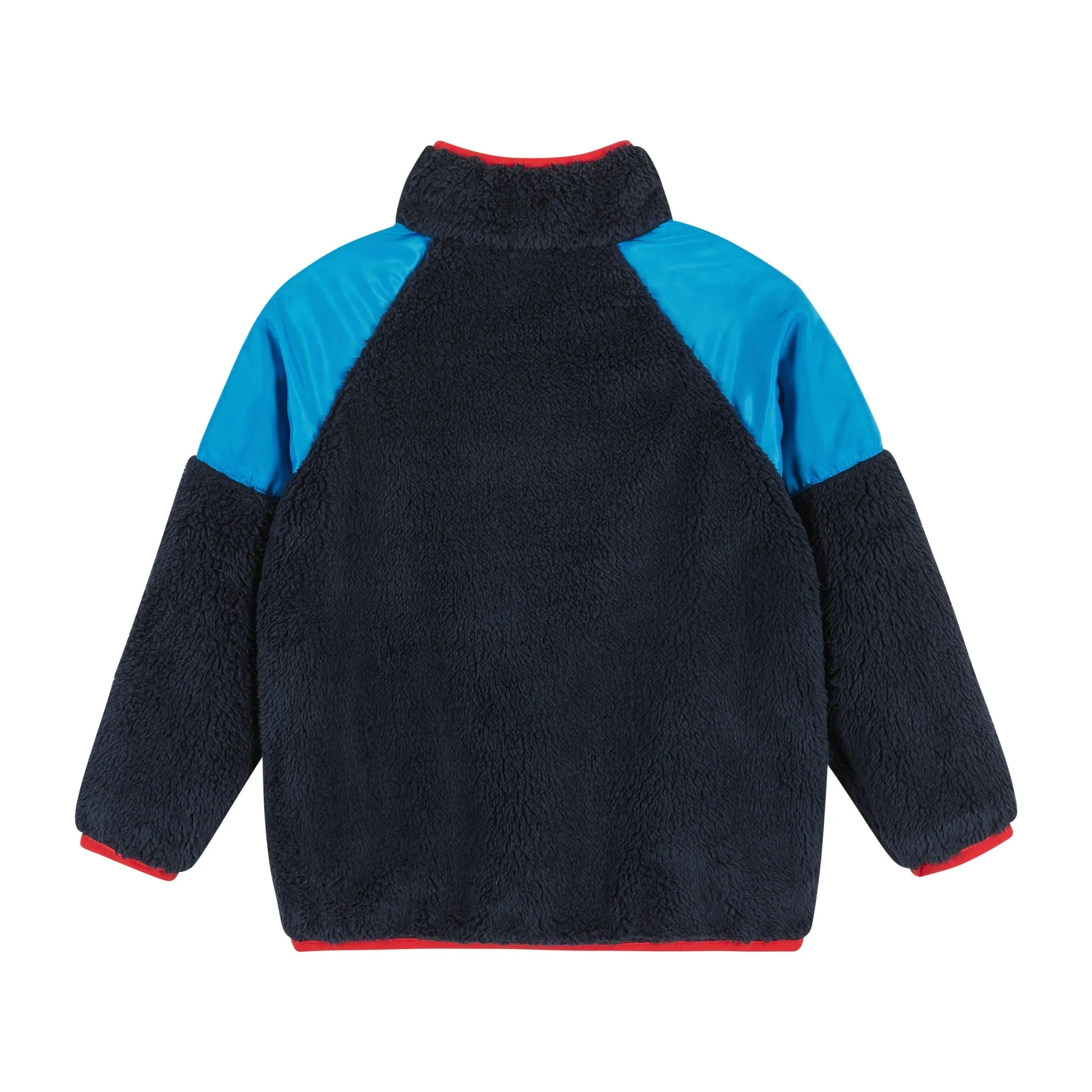 Infant Navy Sherpa Zip-Up w/Pop Details  | Navy