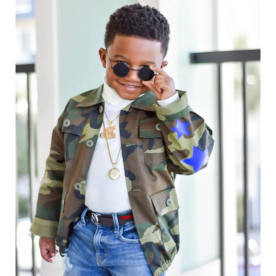 Kids Camouflage Bomber Jacket - Exclusive Stars and Stripes