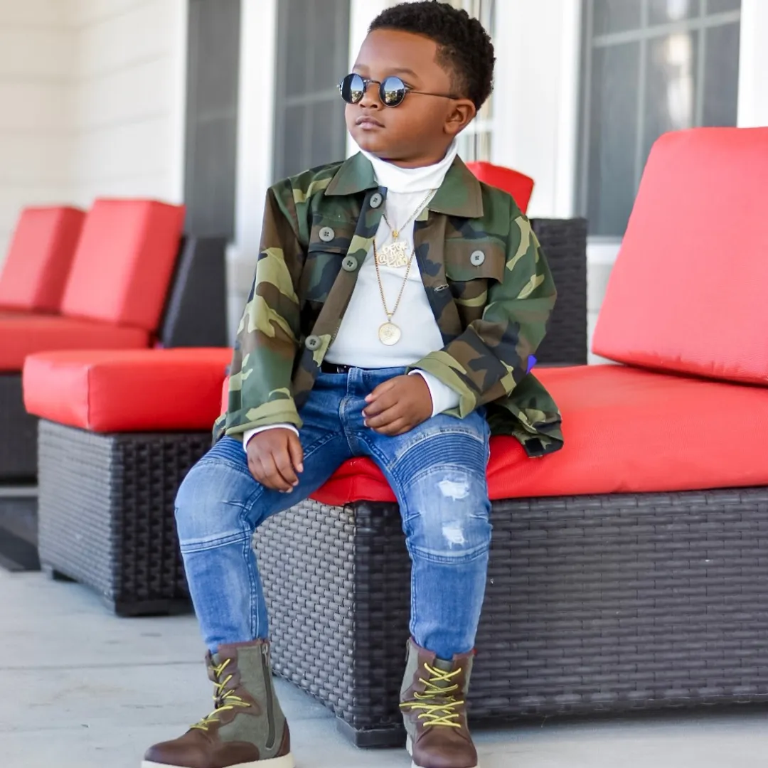 Kids Camouflage Bomber Jacket - Exclusive Stars and Stripes