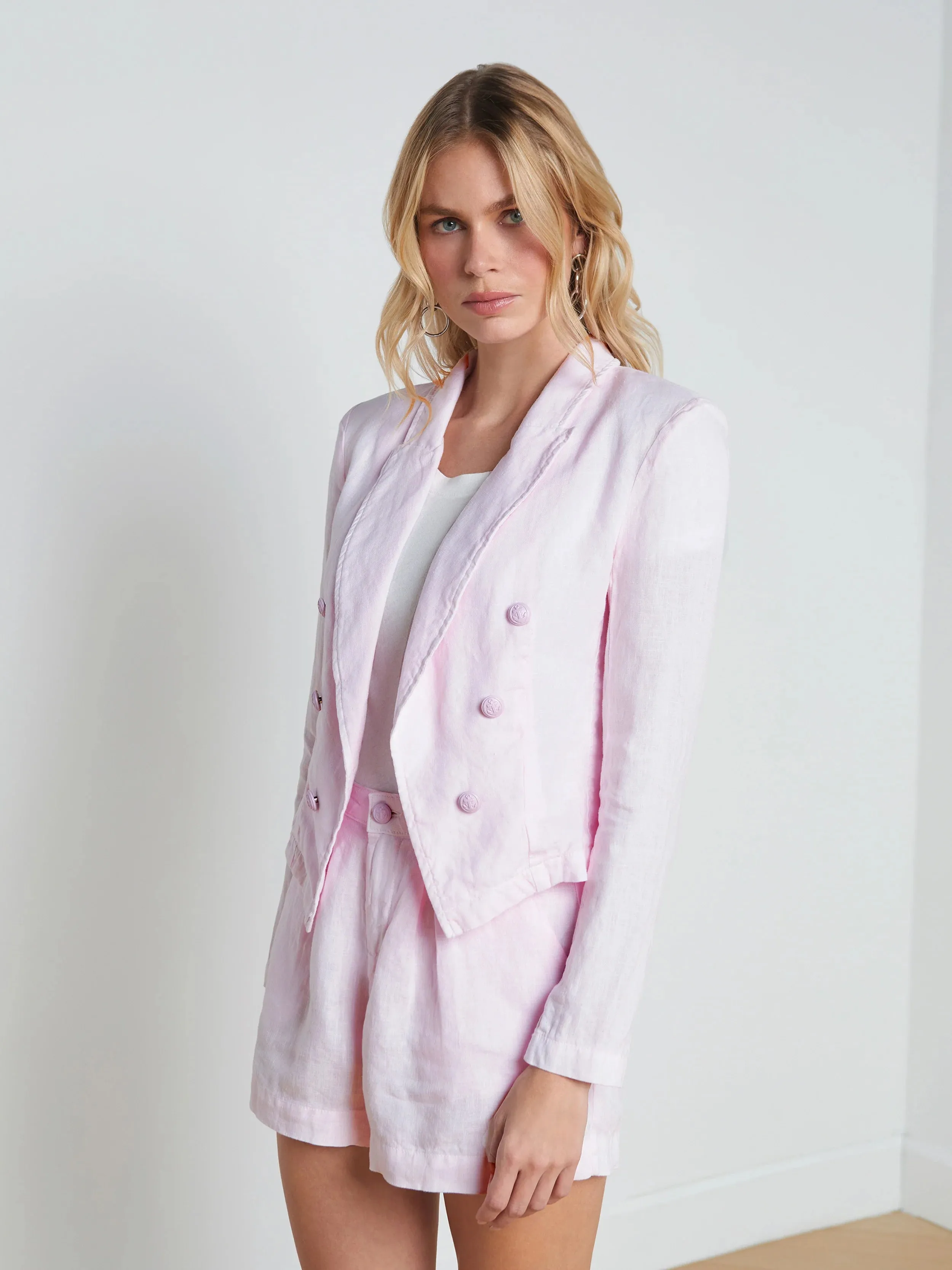 L’agence - Wayne Linen Blazer - Lilac Snow